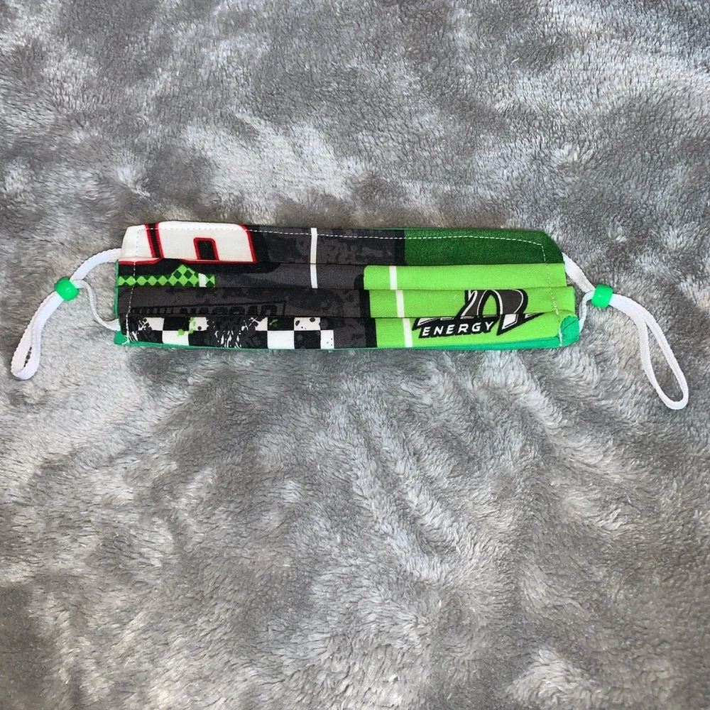 Handmade Fabric Face Mask NASCAR Dale Earnhardt Jr #88 Green Reversible